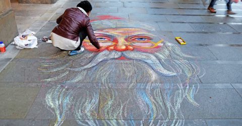 Street art of Santa