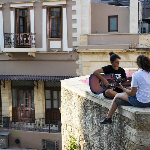 Girls playing music