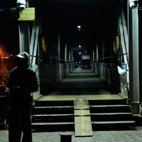 The Ticket Checker at the jetty