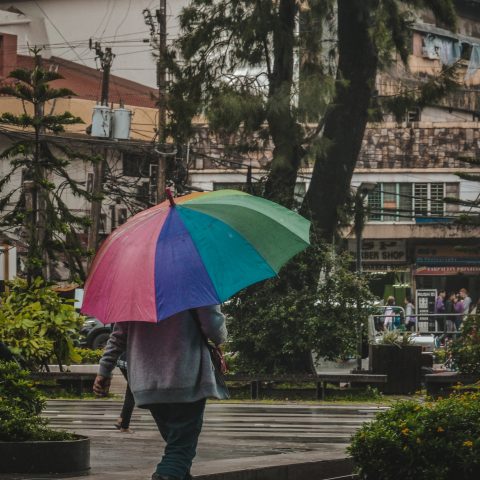 A rainbow during the rain