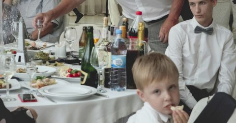 kid at a wedding