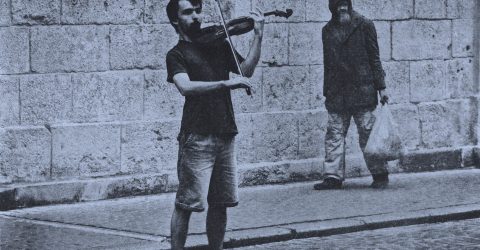 STREET MUSICIAN-2(cyanotype print, tea toner)