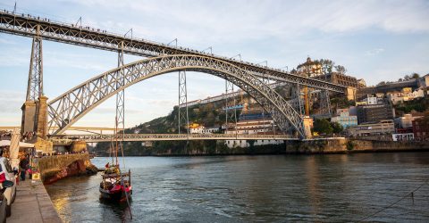 Sunset in Porto city.