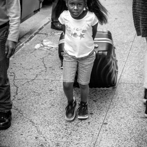 girl with a suitcase