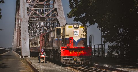 Duty And Train On Bridge