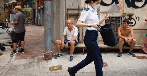 Street scene in Sai Ying Pun, Hong Kong