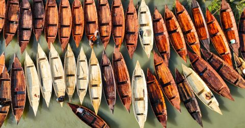 Traditional boat market in Bangladesh