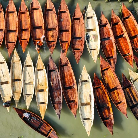 Traditional boat market in Bangladesh