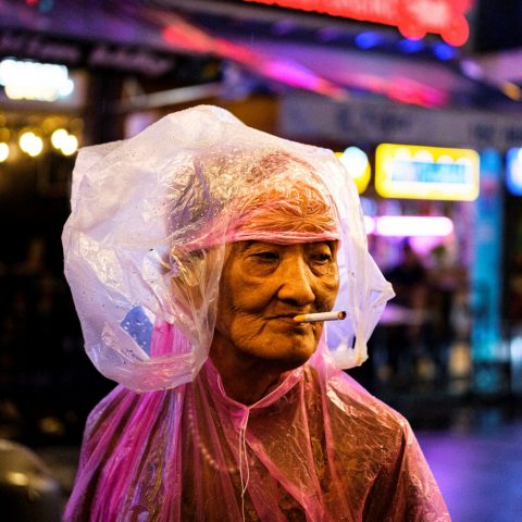 Old woman with cigarette