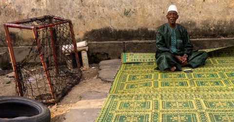 Man on a rug