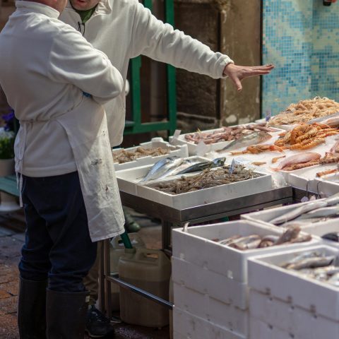 End of the day at the fish market