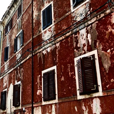 Red old house