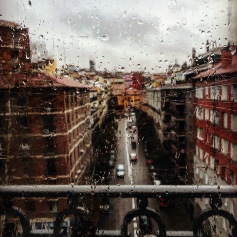 Madrid in the rain