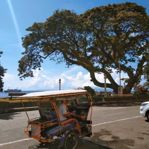 Tricycle on the beachfront of Dumaguete, Philippines