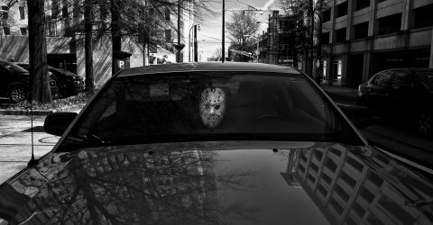 The mask in the car