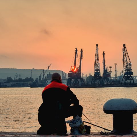 A Fisherman At Varna Harbour