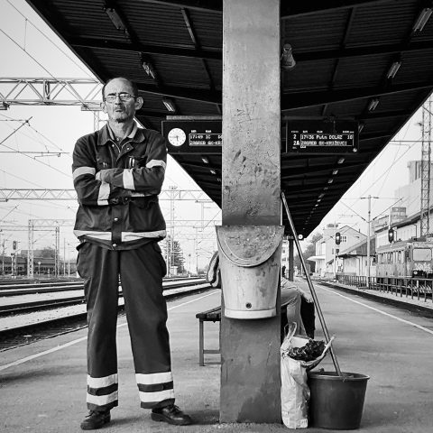 On the railway platform