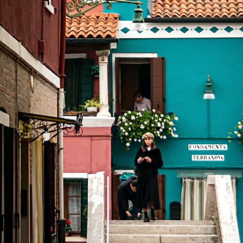 A woman on the bridge