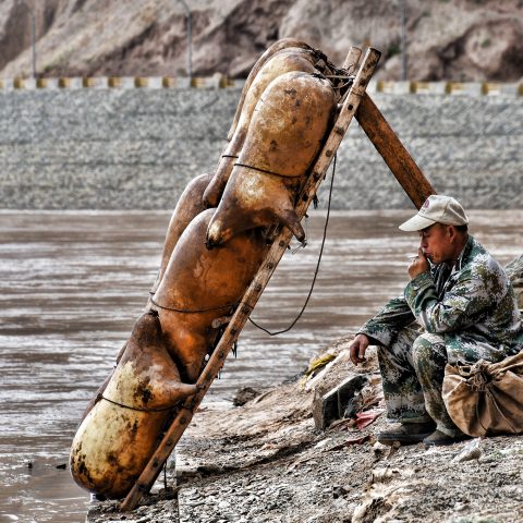 Sheepskin raft