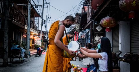 Almsgiving in Chiang Khan