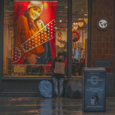 A Smile on the shopping street