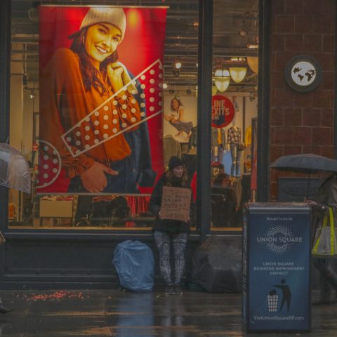 A Smile on the shopping street